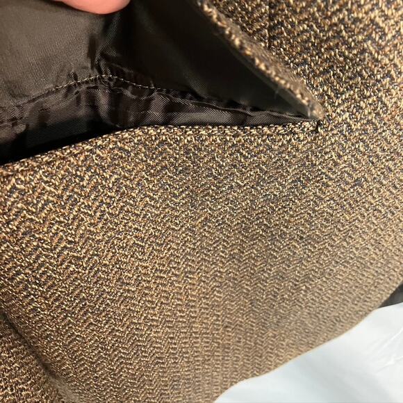 Vintage Club Room Mens 41R Brown Tweed Blazer Suit Jacket Wool Silk Alpaca Blend - Picture 8 of 16